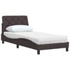 vidaXL Cama con colch&oacute;n tela marr&oacute;n oscuro 90x190 cm