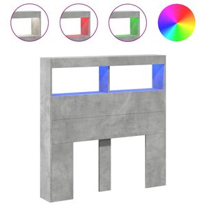 vidaXL Cabecero de cama con luz LED gris hormig&oacute;n 100x17x102 cm