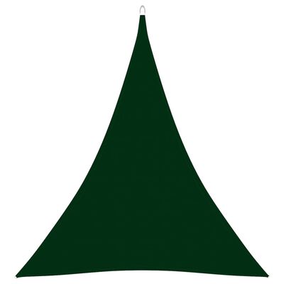 vidaXL Toldo de vela triangular tela Oxford verde oscuro 4x5x5 m