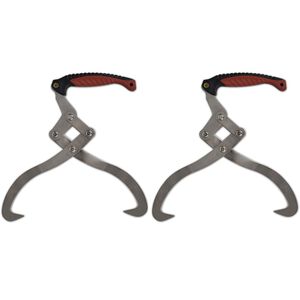 vidaXL Pinzas de troncos de madera con mango TPR 2 unidades