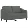 vidaXL Sof&aacute; de 2 plazas de tela gris oscuro 140 cm