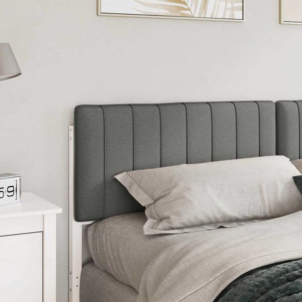 vidaXL Cabecero tapizado y Gris Claro 200 cm Madera de pino macizo