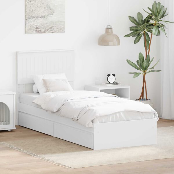 vidaXL Cama con almacenamiento 75 x 190 cm Madera de ingenier&iacute;a