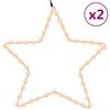 vidaXL Figuras estrellas Navidad con 48 LED 2 uds blanco c&aacute;lido 56cm