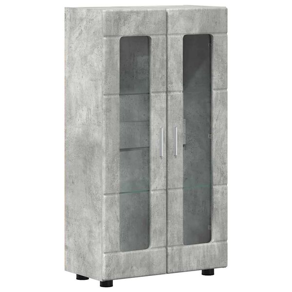 vidaXL Aparador Gris Concreto 55,5 x 29 x 103 cm Madera de ingenier&iacute;a