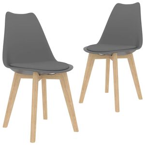 vidaXL Sillas de comedor 2 unidades pl&aacute;stico gris
