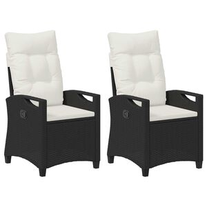 vidaXL Silla de Jard&iacute;n 2 uds. Negro y crema Acero y Poli&eacute;ster