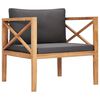 vidaXL Set de muebles de jard&iacute;n 7 pzas madera de teca y cojines gris
