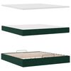 vidaXL Estructura de cama otomana con colch&oacute;n verde oscuro 180x200 cm