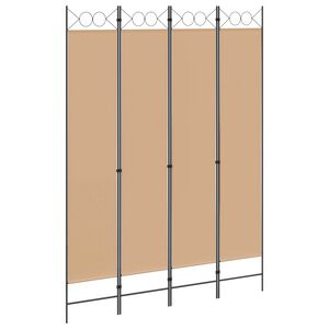 vidaXL Separador de habitaci&oacute;n de 4 paneles Beige 160 x 220 cm Tela