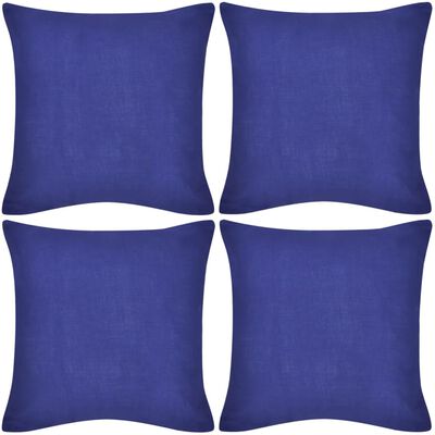 130919 4 Blue Cushion Covers Cotton 40 x 40 cm