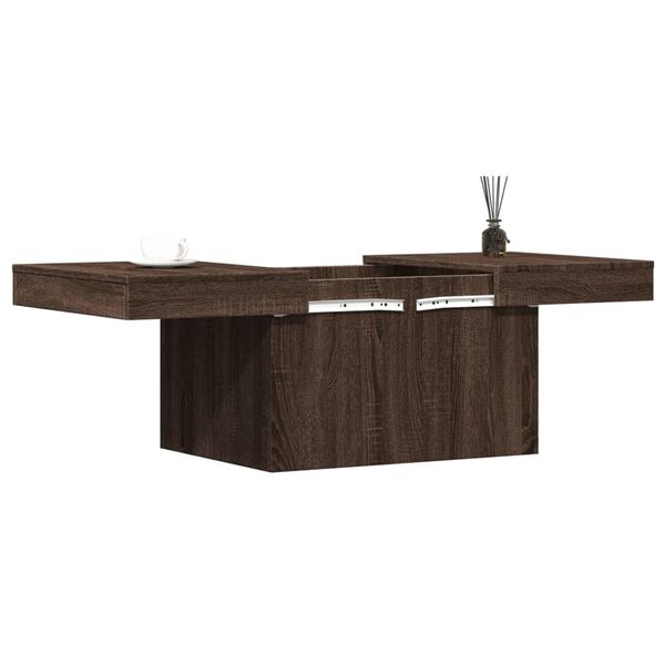 vidaXL Mesa de centro madera de ingenier&iacute;a marr&oacute;n roble 80x55x40 cm