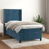 vidaXL Cama box spring con colch&oacute;n terciopelo azul oscuro 100x200 cm