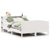 vidaXL Cama con estanter&iacute;a sin colch&oacute;n madera maciza blanca 160x200 cm