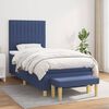vidaXL Cama box spring con colch&oacute;n tela azul 90x190 cm