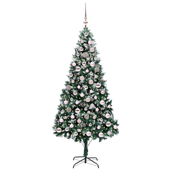 vidaXL Árbol de Navidad artificial Verde 210 cm PVC y Acero y Plástico