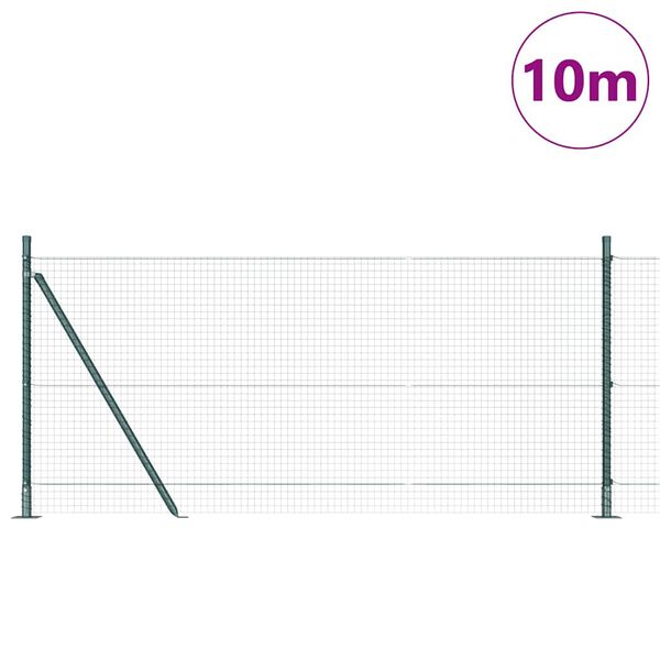 vidaXL Poste de Valla Verde 10 x 0,8 m (malla de 25 x 25 mm)