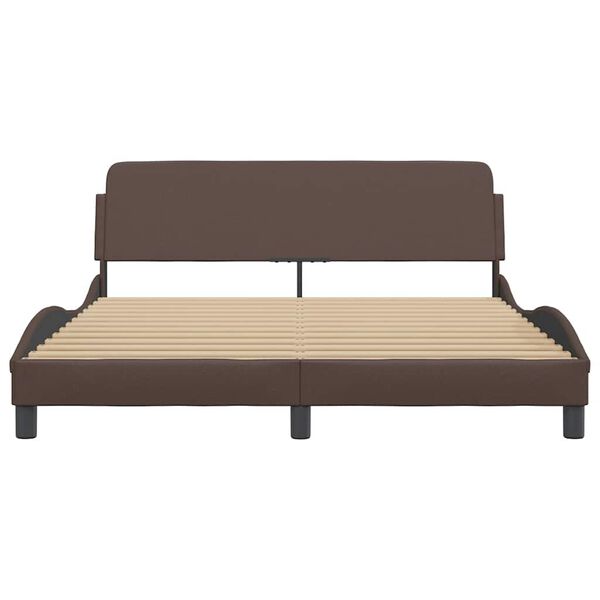 vidaXL Estructura de cama Dover cuero sint&eacute;tico marr&oacute;n 160x200cm