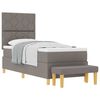 vidaXL Cama tipo Box Spring con cabecera Taup&eacute; 200 x 80 cm tela