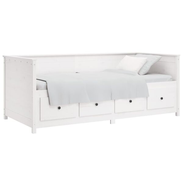 vidaXL Sofá cama sin colchón madera maciza de pino blanco 90x200 cm