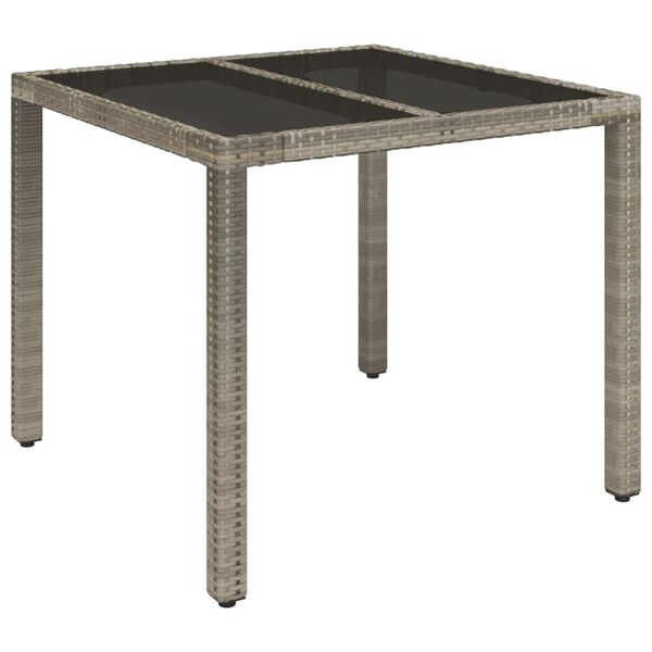 vidaXL Set comedor jard&iacute;n 7 pzas y cojines rat&aacute;n sint&eacute;tico gris