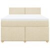 vidaXL Cama box spring con colch&oacute;n tela color crema 140x190 cm