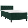 vidaXL Cama box spring con colch&oacute;n terciopelo verde oscuro 80x200 cm
