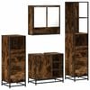 vidaXL Set de muebles ba&ntilde;o 4 pzas madera contrachapada roble ahumado