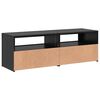 vidaXL Mueble de TV con luces LED roble negro 120x35x40 cm
