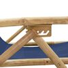 vidaXL Silla de relax reclinable de bambú y tela azul marino