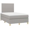 vidaXL Cama box spring con colch&oacute;n tela y LED gris claro 120x200 cm