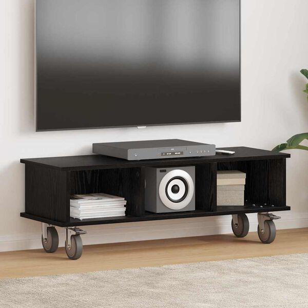 vidaXL Soporte de TV Roble Negro 100 x 35 x 35 cm Madera de ingenier&iacute;a