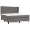 vidaXL Cama box spring con colch&oacute;n cuero sint&eacute;tico gris 160x200 cm