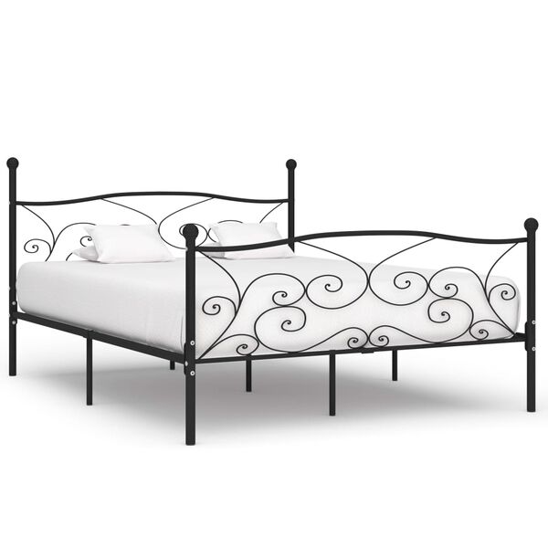 vidaXL Estructura cama con somier sin colchón metal negro 200x200 cm