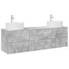 vidaXL Juego de Muebles de Ba&ntilde;o 3 uds. Gris Hormig&oacute;n