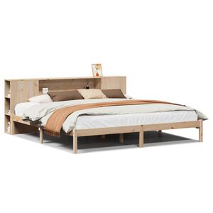 vidaXL Cama con estanter&iacute;a sin colch&oacute;n madera maciza de pino 180x200cm