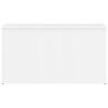vidaXL Baúl almacenaje madera contrachapada blanco brillo 84x42x46 cm