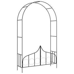 vidaXL Arco de jard&iacute;n con puerta hierro negro 138x40x238 cm