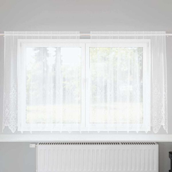 vidaXL Cortina de Encaje con cortinas Floral 140 x 200 cm Poli&eacute;ster