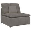 vidaXL M&oacute;dulo central de sof&aacute; modular con cojines, gris claro, 100 cm