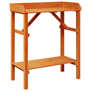 vidaXL Mesa de trasplante Marr&oacute;n 75 x 40 x 90 cm Madera de pino macizo