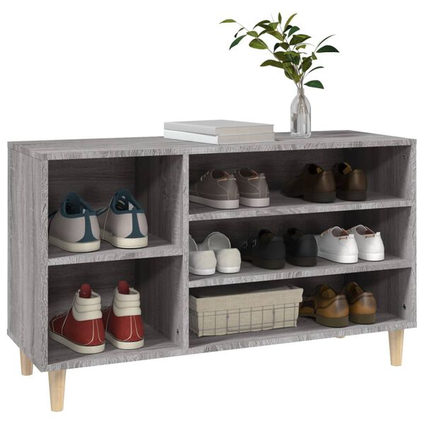 vidaXL Mueble zapatero madera contrachapada gris Sonoma 102x36x60 cm