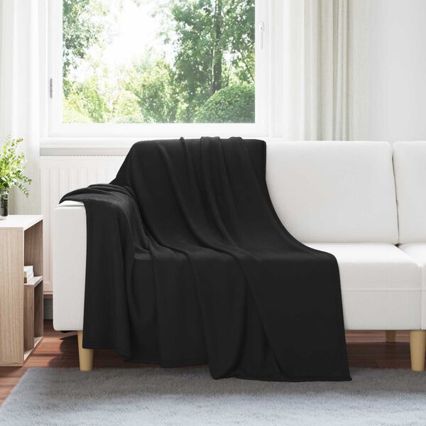 vidaXL Mantitas de Sof&aacute; 6 pcs Negro 200 x 150 cm Lana