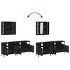 vidaXL Set de muebles de baño 3 piezas madera contrachapada negro