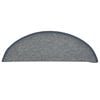 vidaXL Felpudos para escaleras (15 unidades, 56 x 17 x 3 cm, gris claro y azul, semicirculares)