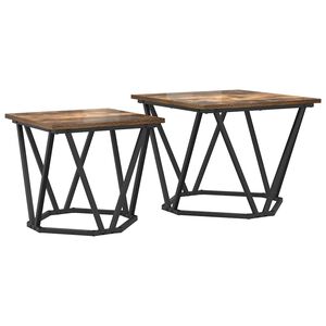 vidaXL Conjunto de mesas auxiliares 2 pcs Roble ahumado