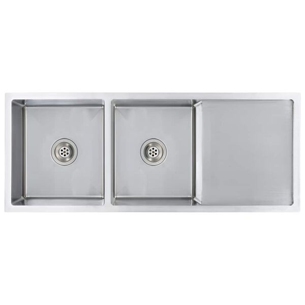 vidaXL Fregadero de cocina hecho a mano acero inoxidable