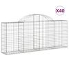 vidaXL Cestas de gaviones 40 uds forma de arco hierro 200x30x80/100 cm