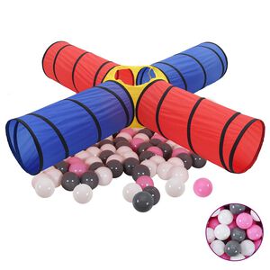 vidaXL T&uacute;nel de juegos para ni&ntilde;os con 250 bolas multicolor