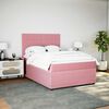 vidaXL Cama box spring con colch&oacute;n terciopelo rosa 140x200 cm